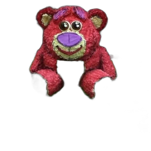 creature, mask, animal, staff, 3d render, photorealistic, red, bear-shaped transparent PNG cut-out
