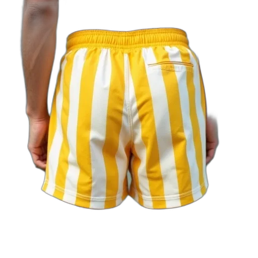 3d render, photorealistic, person, wearing, pair, yellow, white, striped transparent PNG cut-out