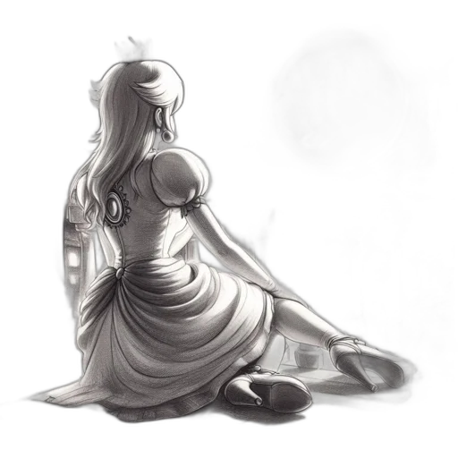 dress, crown, jewelry, robot, concept art, fantasy art, pencil sketch, comic book art transparent PNG cut-out