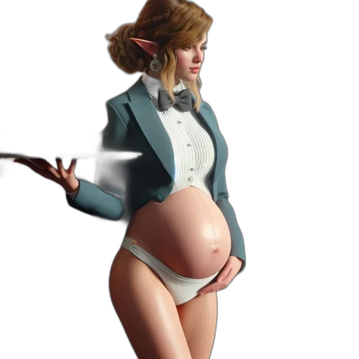 concept art, 3d render, photorealistic, fantasy art, elegant, elfin, woman, formal transparent PNG cut-out