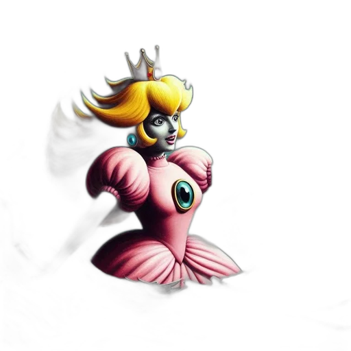 creature, robot, animal, crown, concept art, 3d render, pixel art, fantasy art transparent PNG cut-out