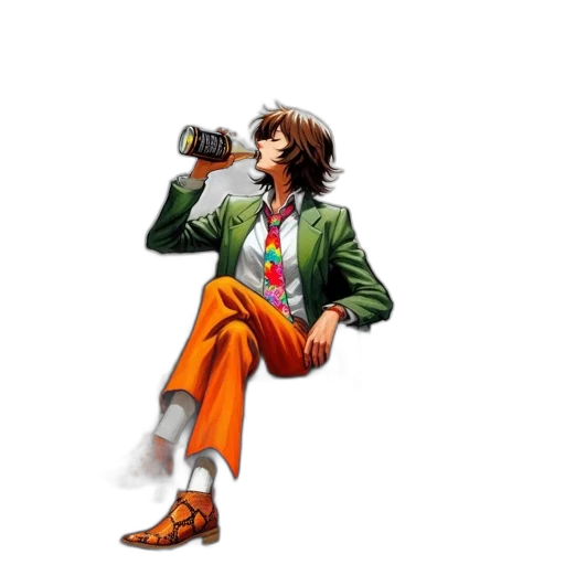 jacket, bottle, concept art, pixel art, comic book art, photorealistic, dimly, lit transparent PNG cut-out