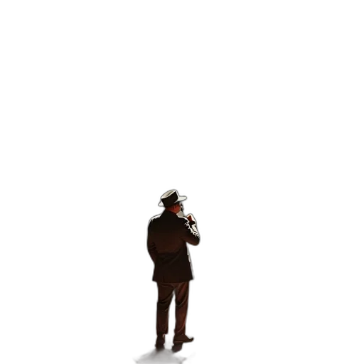 hat, staff, jacket, bottle transparent PNG cut-out
