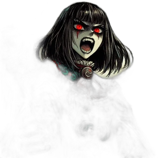 mask, creature, face, hair, concept art, fantasy art, comic book art, watercolor transparent PNG cut-out