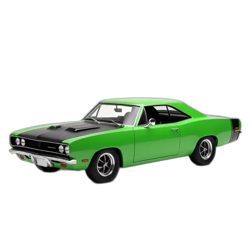 car, photorealistic, 3d render, concept art, green, black, stripe, parked transparent PNG cut-out