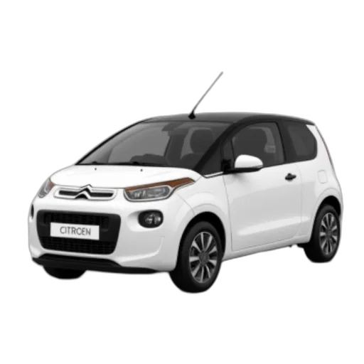 car, 3d render, white, compact, black, roof, small, antenna transparent PNG cut-out