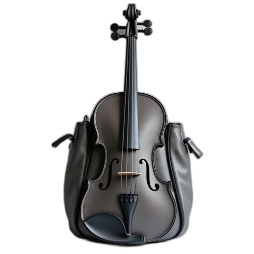 weapon, mask, photorealistic, 3d render, gray, violin, bag, straps transparent PNG cut-out