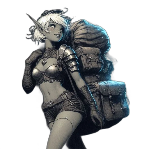 jacket, weapon, robot, sword, concept art, fantasy art, comic book art, cyberpunk transparent PNG cut-out