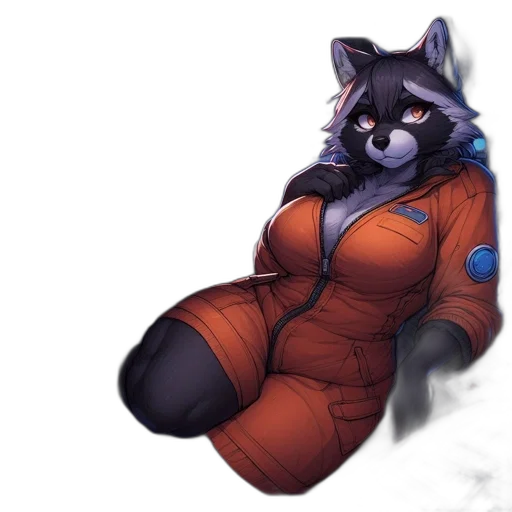 jacket, staff, robot, animal, concept art, watercolor, fantasy art, cyberpunk transparent PNG cut-out