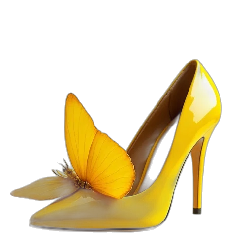 shoes, photorealistic, 3d render, golden transparent PNG cut-out