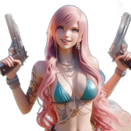 weapon, concept art, fantasy art, cyberpunk, 3d render, pastel, digitally, rendered transparent PNG cut-out
