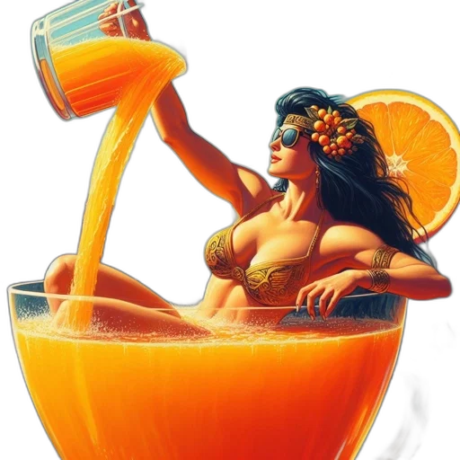 food, photorealistic, concept art, oil painting, fantasy art, woman, golden, bikini transparent PNG cut-out