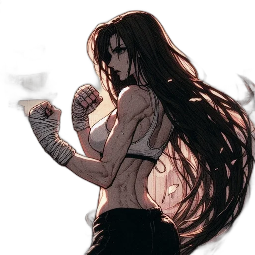 hair, weapon, comic book art, concept art, anime, fantasy art, animated, female transparent PNG cut-out