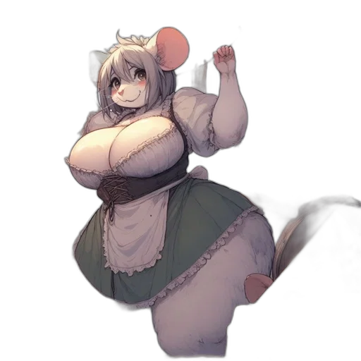 staff, dress, animal, creature, concept art, fantasy art, anime, watercolor transparent PNG cut-out