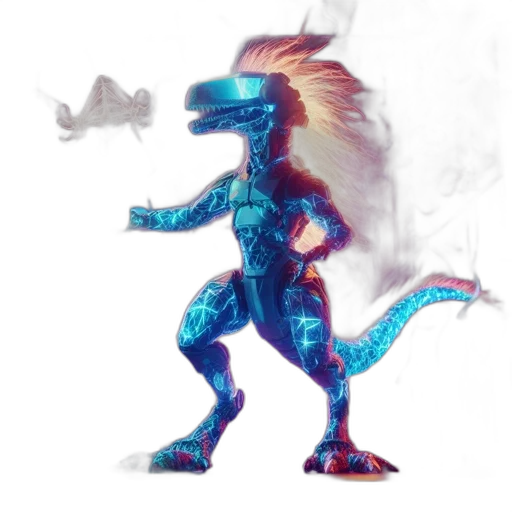 dragon, creature, animal, robot, concept art, fantasy art, vaporwave, pixel art transparent PNG cut-out