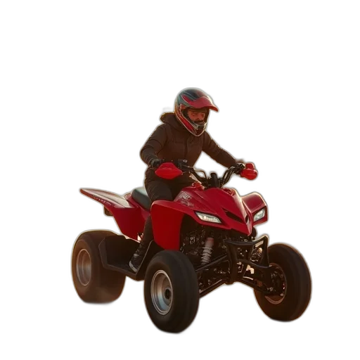 3d render, concept art, pixel art, photorealistic, honda, atv, being, driven transparent PNG cut-out