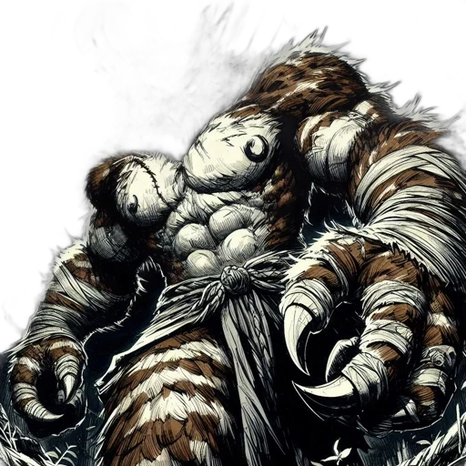 creature, animal, hair, comic book art, concept art, fantasy art, anthropomorphic, owl-like transparent PNG cut-out