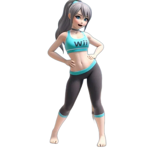 3d render, concept art, cartoon, fantasy art, monochrome, animated, woman, stands transparent PNG cut-out