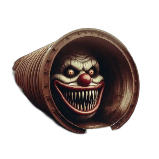mask, creature, face, weapon, concept art, 3d render, ominous, sepia-toned transparent PNG cut-out