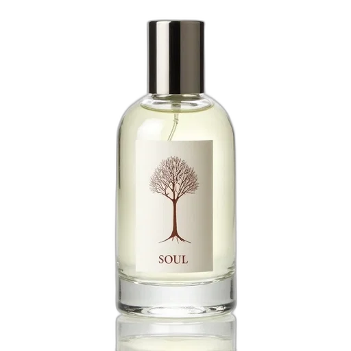 bottle, forest, clear, glass, silver, cap, containing, fragrance transparent PNG cut-out