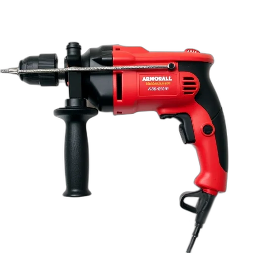 weapon, staff, robot, red, black, power, drill, brand transparent PNG cut-out