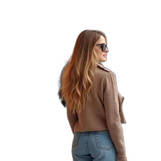 jacket, hair, staff, hat transparent PNG cut-out