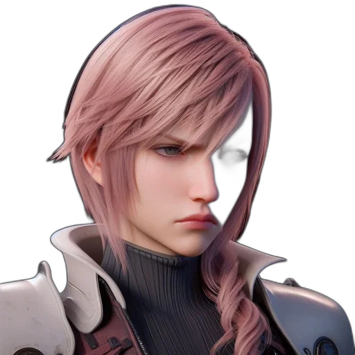 face, hair, jacket, staff, concept art, 3d render, photorealistic, fantasy art transparent PNG cut-out