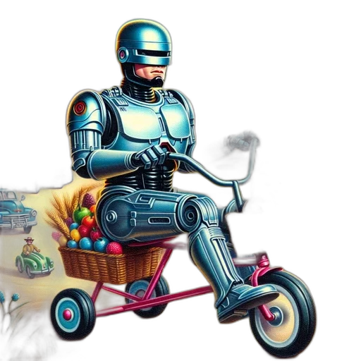 robot, concept art, comic book art, pixel art, cyberpunk, desert, sunset, large transparent PNG cut-out