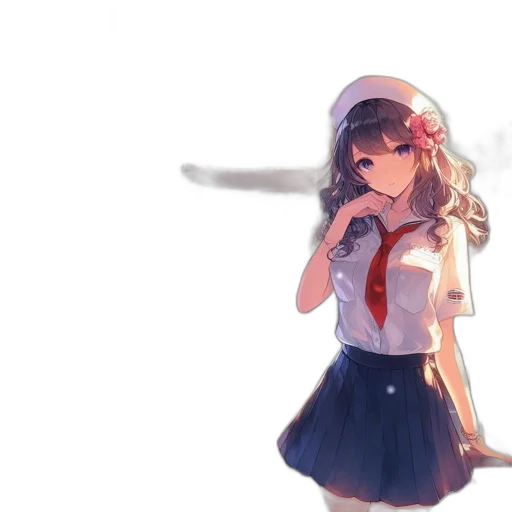 dress, hat, weapon, staff, anime, concept art, watercolor, pixel art transparent PNG cut-out