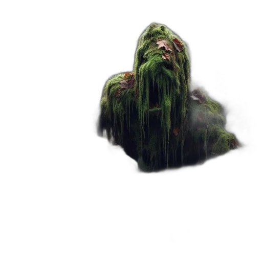 creature, mask, hair, face, concept art, 3d render, pixel art, fantasy art transparent PNG cut-out