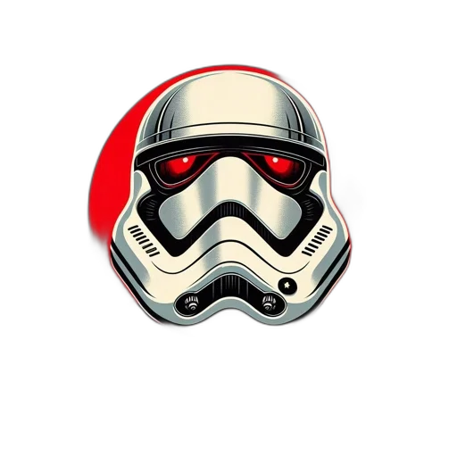 mask, staff, face, robot, comic book art, pixel art, concept art, 3d render transparent PNG cut-out