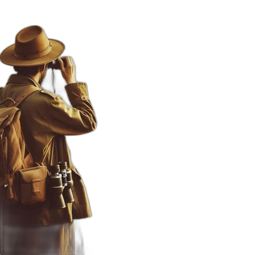 hat, bottle, jacket, staff, concept art, 3d render, photorealistic, watercolor transparent PNG cut-out