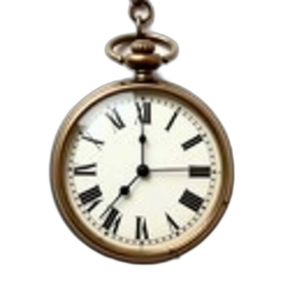 jewelry, staff, photorealistic, 3d render, vintage, pocket, watch, white transparent PNG cut-out