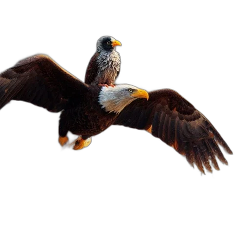 animal, 3d render, photorealistic, concept art, pixel art, two, eagles, including transparent PNG cut-out