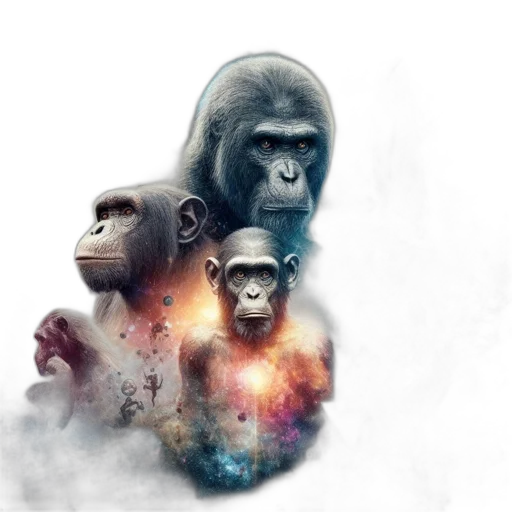 animal, concept art, photorealistic, 3d render, fantasy art, composition, celestial, bodies transparent PNG cut-out