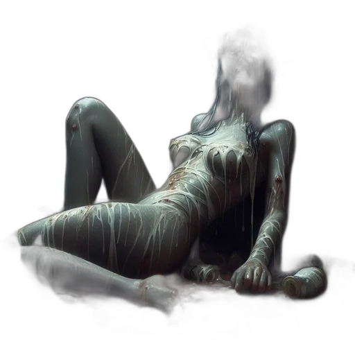 creature, robot, mask, dress, concept art, fantasy art, cyberpunk, 3d render transparent PNG cut-out