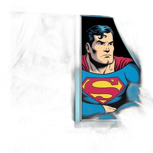 comic book art, cartoon, concept art, 3d render, batman, superman, stand, side-by-side transparent PNG cut-out