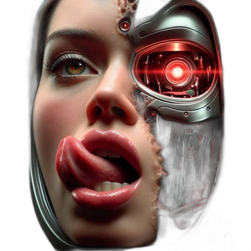 robot, face, mask, creature, cyberpunk, concept art, photorealistic, 3d render transparent PNG cut-out