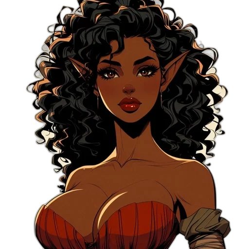 dress, crown, comic book art, concept art, fantasy art, cartoon, earth tones, golden transparent PNG cut-out