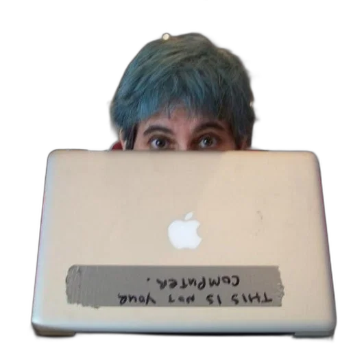 creature, face, mask, animal, 3d render, person, blue, hair transparent PNG cut-out