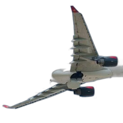 3d render, photorealistic, concept art, large, commercial, airplane, red, accents transparent PNG cut-out