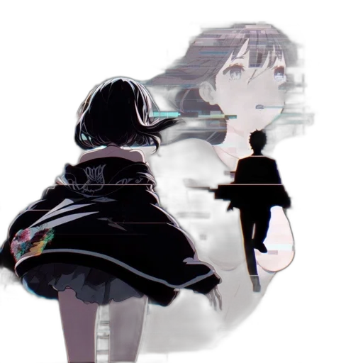 dress, weapon, umbrella, robot, pixel art, anime, concept art, vaporwave transparent PNG cut-out