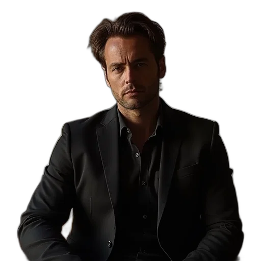 jacket, hair, face, staff transparent PNG cut-out