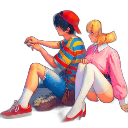 shoes, dress, hat, furniture, concept art, pixel art, vaporwave, oil painting transparent PNG cut-out