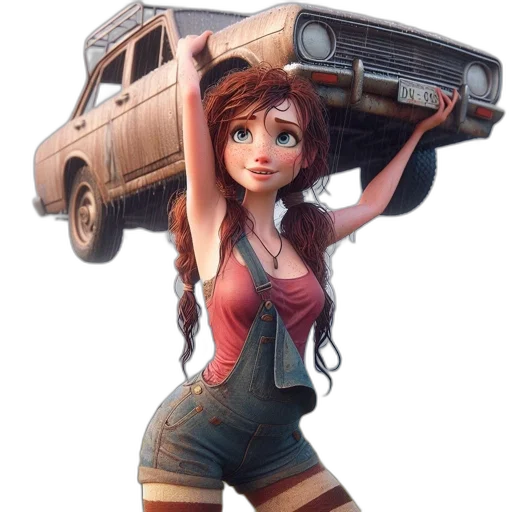 car, dress, weapon, robot, concept art, 3d render, fantasy art, photorealistic transparent PNG cut-out
