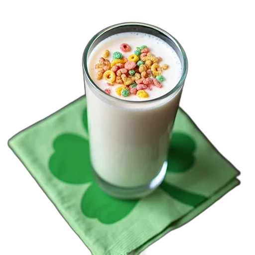 food, photorealistic, 3d render, glass, milk, sprinkle, colorful, cereal transparent PNG cut-out