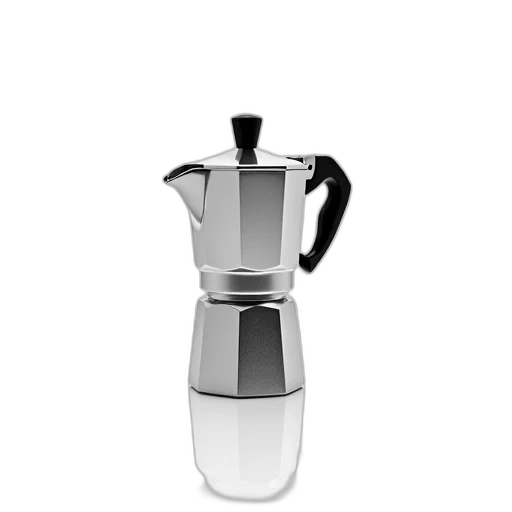 staff, robot, 3d render, photorealistic, silver, black, moka, pot transparent PNG cut-out