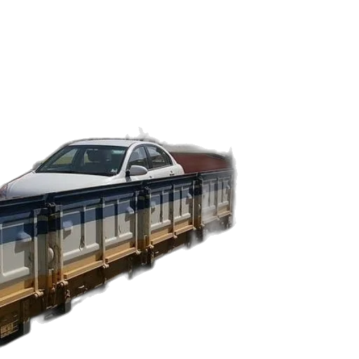 car, 3d render, concept art, photorealistic, white, parked, train, platform transparent PNG cut-out