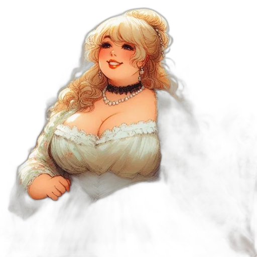 dress, fantasy art, pixel art, concept art, oil painting, snow, fog, monochrome transparent PNG cut-out