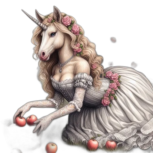 dress, animal, jewelry, crown, fantasy art, watercolor, concept art, photorealistic transparent PNG cut-out